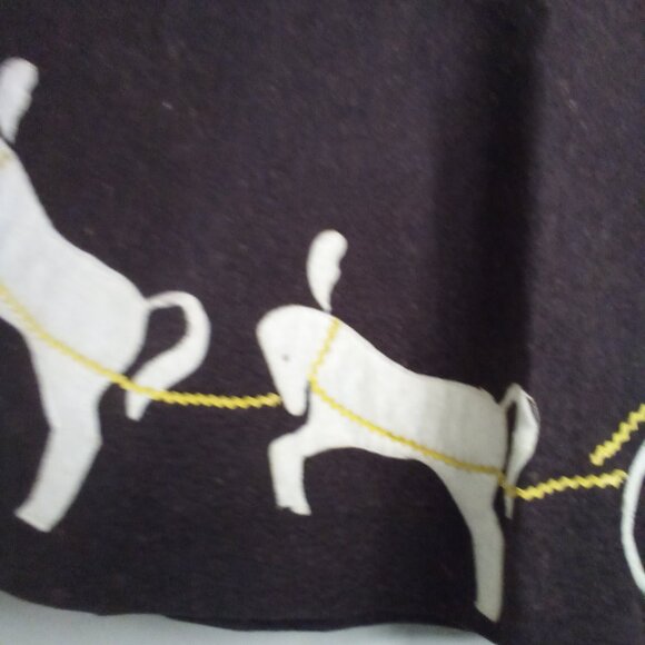 Vintage Handmade Felt Circle Skirt 25" Wasit XS Horse Carriage Brown - Picture 10 of 16